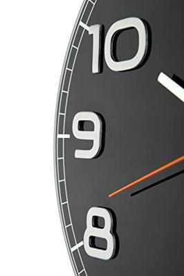NeXtime NE-8817ZW Wandklok Dia. 30 X 3.5 Cm, Glas, Zwart, &apos;Classy Round&apos;