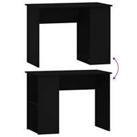 Bureau 100x55x75 cm bewerkt hout zwart - thumbnail