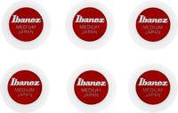 Ibanez PPA1M-WH Round Shape Pick plectrums 6-pack wit-rood medium - thumbnail