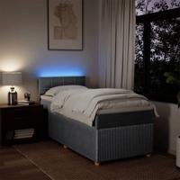 Boxspring met matras stof lichtgrijs 80x200 cm - thumbnail