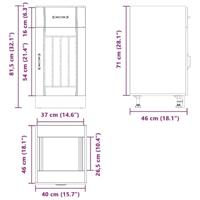 Onderkast Lucca bewerkt hout grijs sonoma eikenkleur - thumbnail