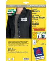 Naambadge etiket Avery L4787-20 80x50mm blauw kader 200 etiketten - thumbnail