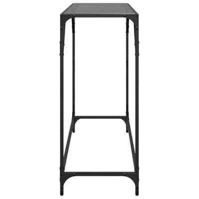 Wandtafel met zwart glazen blad 98x35x81 cm staal