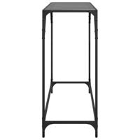 Wandtafel met zwart glazen blad 98x35x81 cm staal - thumbnail