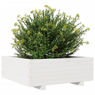 VidaXL Plantenbak 70x70x26,5 cm massief grenenhout wit VidaXL Plantenbak 70x70x26,5 cm massief grenenhout wit
