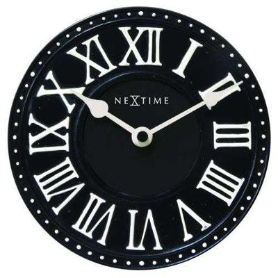 NeXtime klok 5187zw london table, ø16 cm, wall, black/ white
