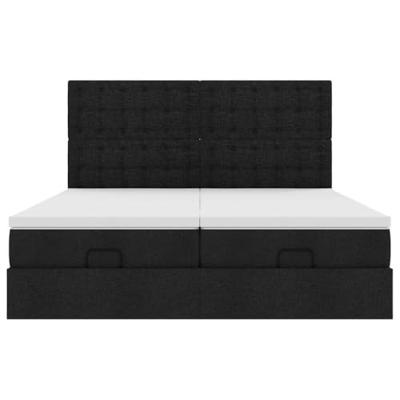 Ottoman bed met matrassen 200x200cm stof zwart