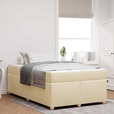 Bedframe met matras Crème 120 x 200 cm Stof