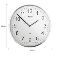 Mebus 19411 Wandklok Zendergestuurd 30 cm Zilver - thumbnail