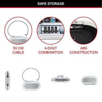 MASTER LOCK draagbare mini reisopbergdoos met beveiligingskabel - wit - thumbnail