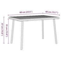 Tuin salontafel rechthoekig 60x40x37 cm poly rattan bruin - thumbnail
