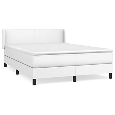 Boxspring met matras kunstleer wit 140x200 cm Boxspring met matras kunstleer wit 140x200 cm