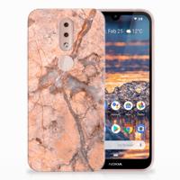 Nokia 4.2 TPU Siliconen Hoesje Marmer Oranje - thumbnail