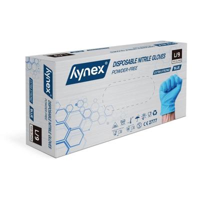 Handschoen hynex nitril l blauw 5gr 100 stuks Handschoen hynex nitril l blauw 5gr 100 stuks