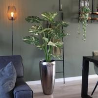 Monstera Deliciosa kunstplant 110m - groen/bont - thumbnail