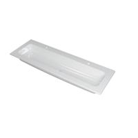 INK Faktor Wastafel Polystone Centraal met 2 Kraangaten - 1400x450x15 mm - Glans Wit - thumbnail