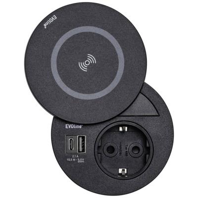 EVOline (1459200-9273-0001) Bureaustekkerdoos Zwart Zonder stekker