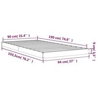 Bedframe massief grenenhout wit 90x190 cm - thumbnail
