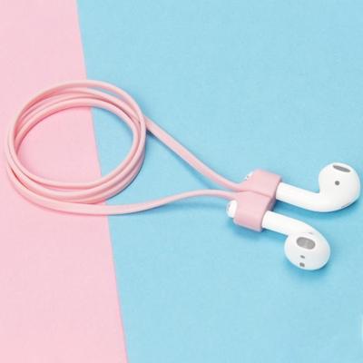 Draadloze Bluetooth headset anti-verloren touw magnetische siliconen Lanyard voor Apple AirPods 1/2 (roze)