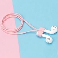Draadloze Bluetooth headset anti-verloren touw magnetische siliconen Lanyard voor Apple AirPods 1/2 (roze) - thumbnail