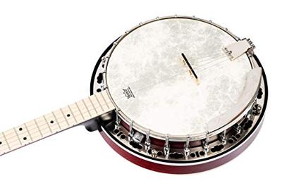 Ortega Falcon Series 5-string Banjo Transparent Fire Red elektrisch-akoestische banjo met gigbag