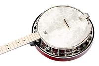 Ortega Falcon Series 5-string Banjo Transparent Fire Red elektrisch-akoestische banjo met gigbag - thumbnail