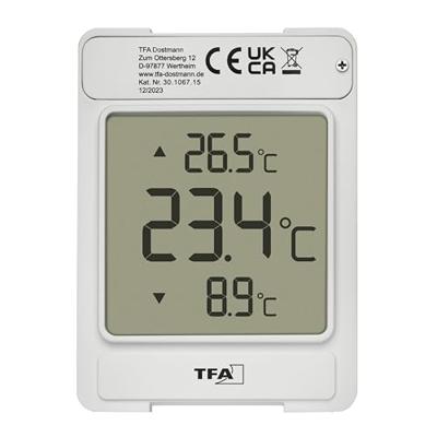 TFA Dostmann Digitales Fensterthermometer WINDOO 30.1067.15 Raamthermometer Grijs