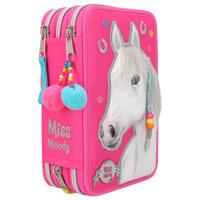 Miss Melody 3-vaks gevulde etui - roze - thumbnail