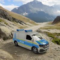 Kids Globe VW Transporter politie met paardentrailer - thumbnail
