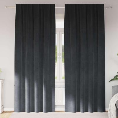 VidaXL Verduisterende gordijnen 2 pcs lichtgrijs 140 x 245 cm fluweel