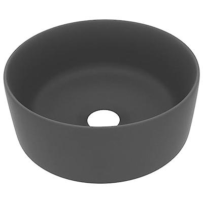 VidaXL Wastafel rond 40x15 cm keramiek mat donkergrijs