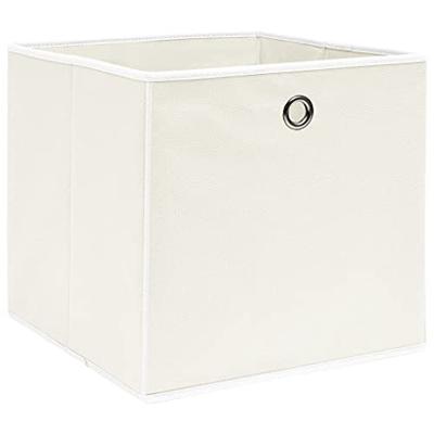 Opbergboxen 10 st 32x32x32 cm stof wit Opbergboxen 10 st 32x32x32 cm stof wit