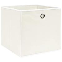 VidaXL Opbergboxen 4 st 32x32x32 cm stof wit - thumbnail