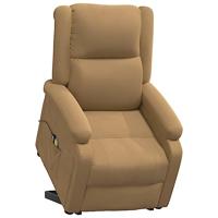 Sta-op-massagestoel fluweel bruin - thumbnail