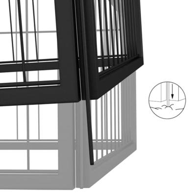 VidaXL Hondenkennel 4 panelen 50 x 100 cm gepoedercoat staal zwart
