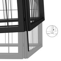 VidaXL Hondenkennel 4 panelen 50 x 100 cm gepoedercoat staal zwart - thumbnail