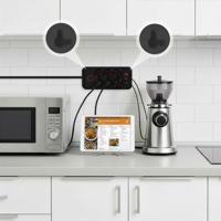 Maclean stekkerdoos, 6-polige verlengkabel + 4xUSB, 110-240V AC 50/60Hz, 2,1A max 2500W, 3m, zwart, MCE391 B - thumbnail