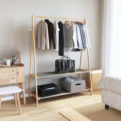 VidaXL Kledingrek met schappen 132x45,5x150,5 cm bamboe