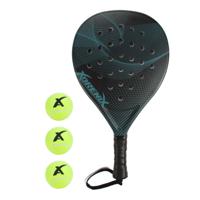 Adrenix Padelset racket met 3 ballen - groen - thumbnail