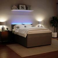 Boxspring met matras fluweel lichtgrijs 140x200 cm - thumbnail