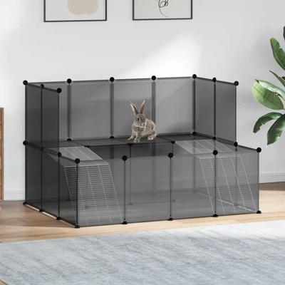 VidaXL Dierenhok klein 143x107x93 polypropeen en staal zwart