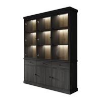 Meubella Buffetkast Vince 2 - Zwart eiken - 182 cm - thumbnail