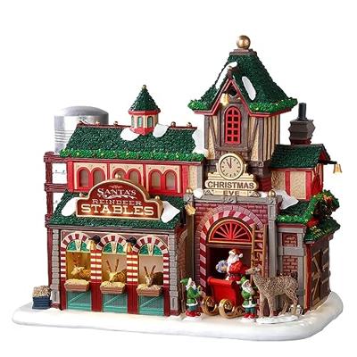 Lemax santa&apos;s reindeer stables verlicht kersthuisje Santa&apos;s Wonderland 2023