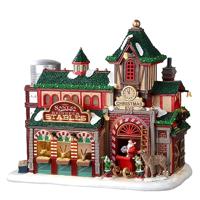 Lemax santa&apos;s reindeer stables verlicht kersthuisje Santa&apos;s Wonderland 2023 - thumbnail