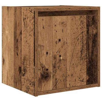 Nachtkastjes wandgemonteerd 2 st 38x34x40 cm oud houtkleurig