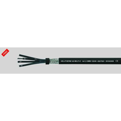 HELU HELUTHERM® 145 Multi-C Hogetemperatuurkabel 4 x 1.5 mm² Zwart 52243-1000 1000 m