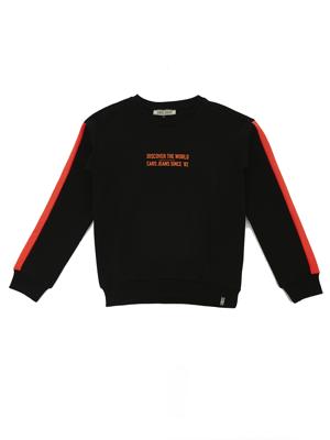 Cars sweater Georgy met contrastbies zwart/oranje