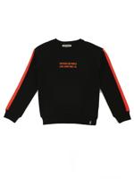 Cars sweater Georgy met contrastbies zwart/oranje - thumbnail