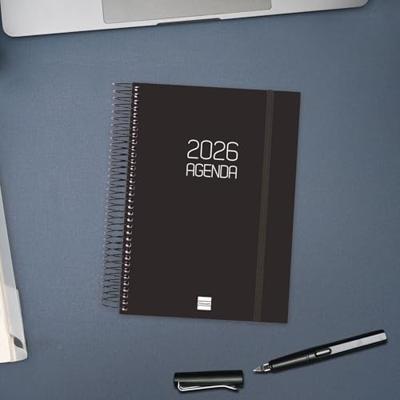 Agenda Finocam OPAQUE Zwart A5 15,5 x 21,2 cm 2026