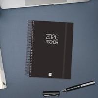 Agenda Finocam OPAQUE Zwart A5 15,5 x 21,2 cm 2026 - thumbnail
